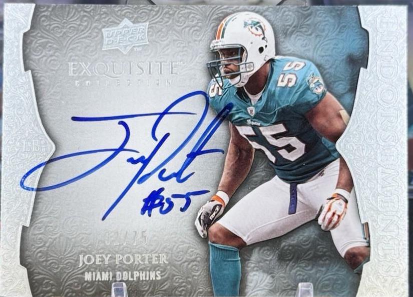 Joey Porter #E-JP Football Cards 2009 Upper Deck Exquisite Collection Endorsements
