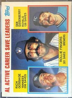 AL Active Career Save Leaders: Rollie Fingers / Rich Gossage / Dan Quisenberry