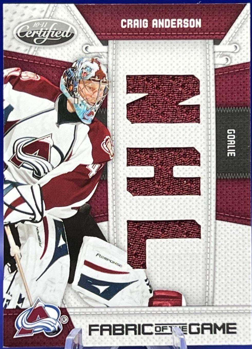 Craig Anderson #CA 2010-11 Panini Certified Hockey Fabric of the Game