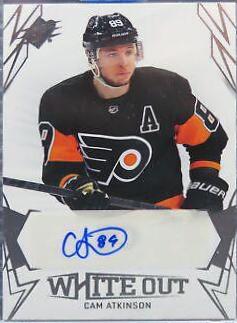 Cam Atkinson #WO-CA Hockey Cards 2022 SPx White Out Autographs