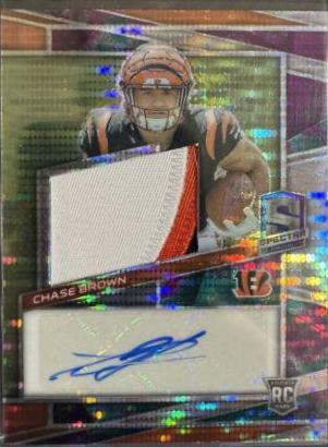 Chase Brown #37 Football Cards 2023 Panini Spectra Rookie Autograph Celestial