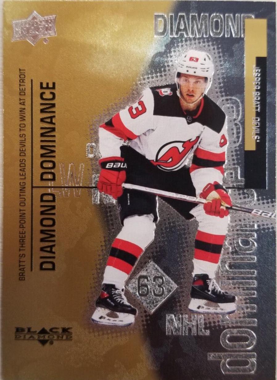 Jesper Bratt #DD-28 Hockey Cards 2022 Upper Deck Black Diamond Dominance
