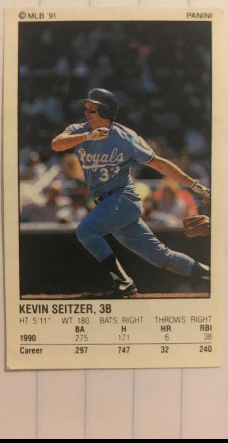 Kevin Seitzer #227 Baseball Cards 1991 Panini Stickers
