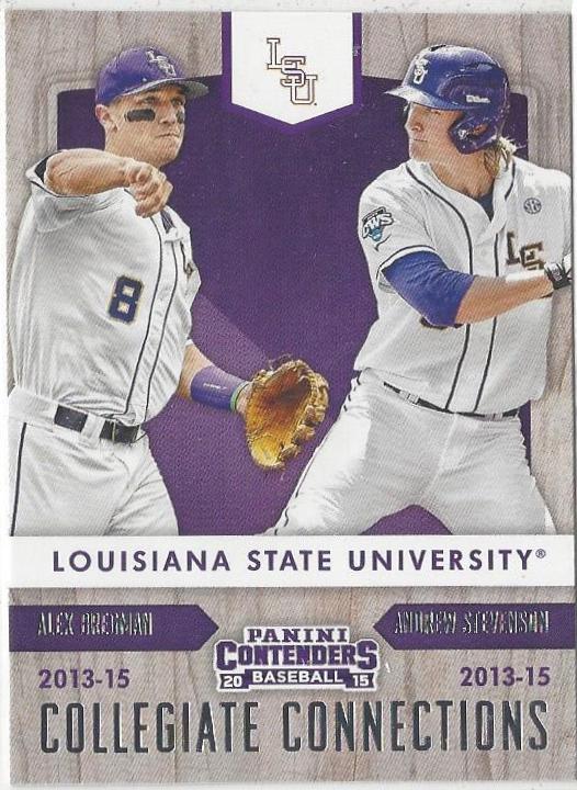 Alex Bergman/Andrew Stevenson #7 Baseball Cards 2015 Panini Contenders Collegiate Connections