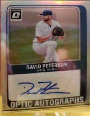David Peterson #OA-DP Baseball Cards 2021 Panini Donruss Optic Autographs