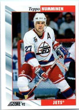 Teppo Numminen #102 Hockey Cards 1992 Score