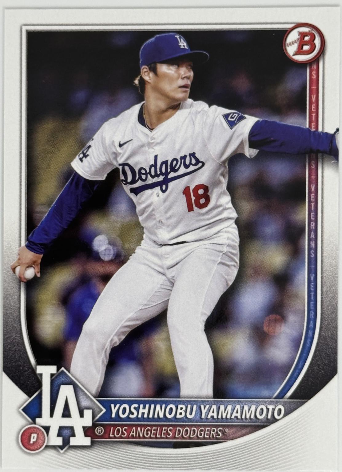 Yoshinobu Yamamoto #18 Baseball Cards 2025 Bowman