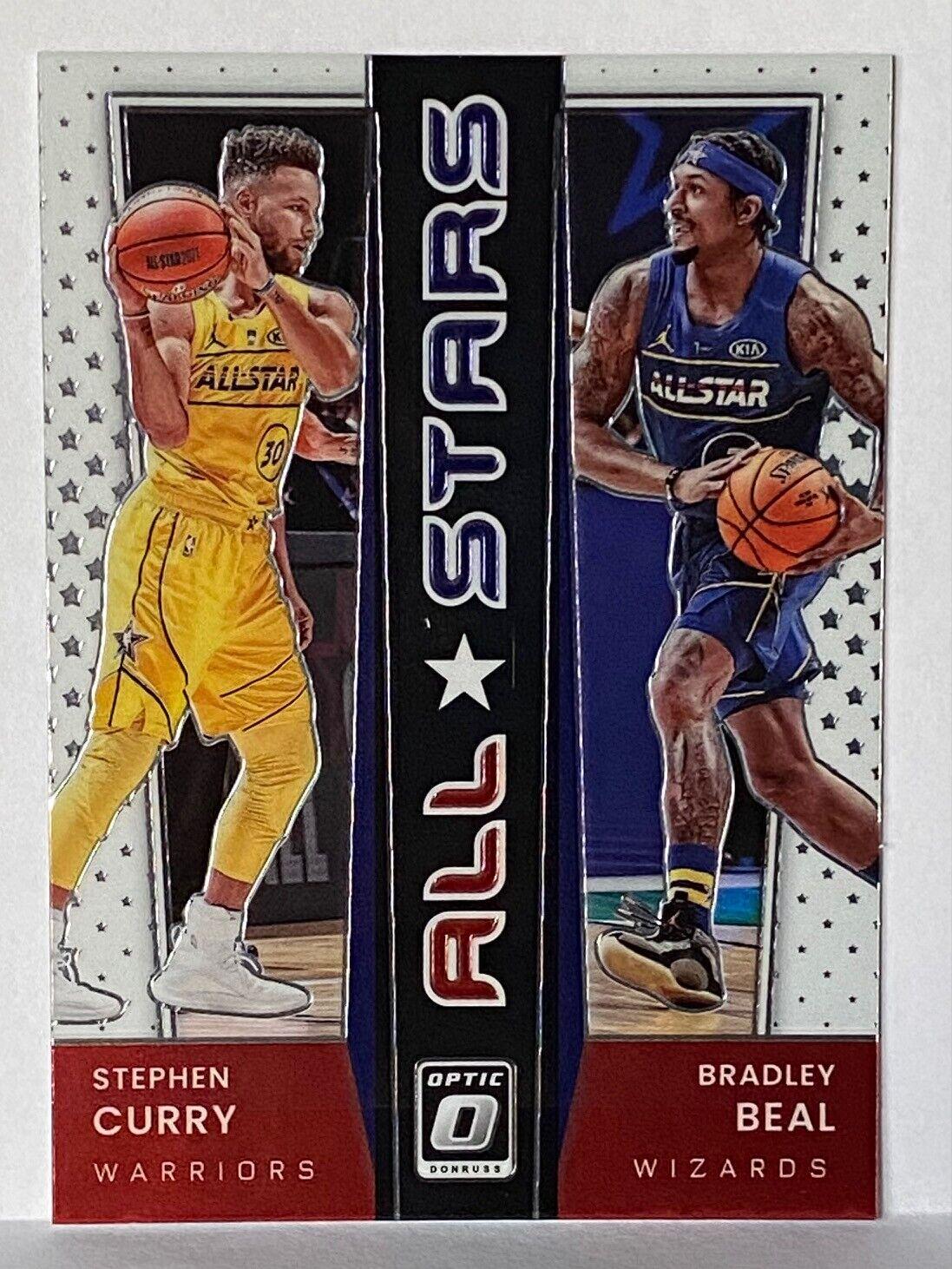 Bradley Beal, Stephen Curry #2 Basketball Cards 2021 Panini Donruss Optic All Stars