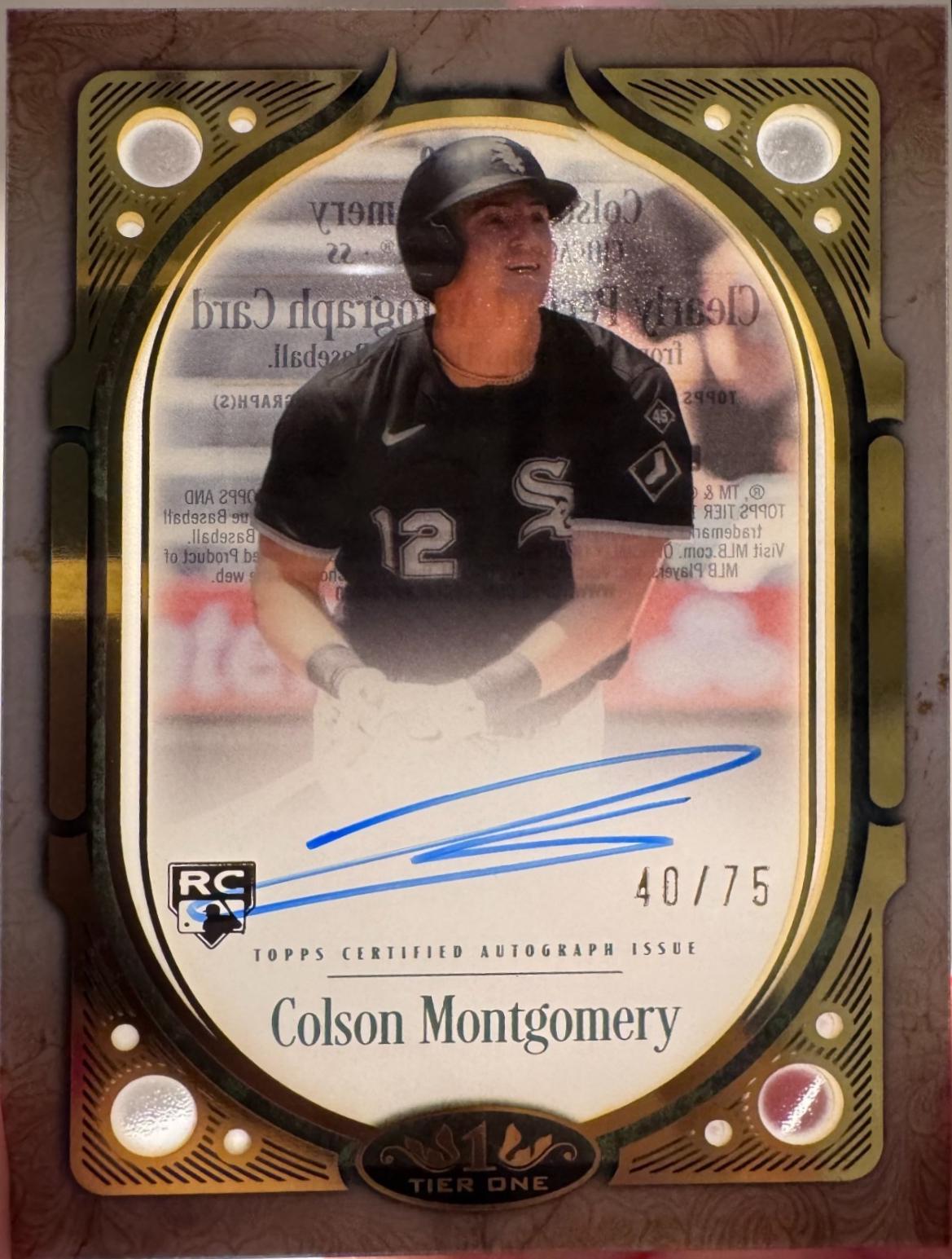Colson Montgomery #CPA-CMO 2026 Topps Tier One Baseball Clearly Perfect Autographs