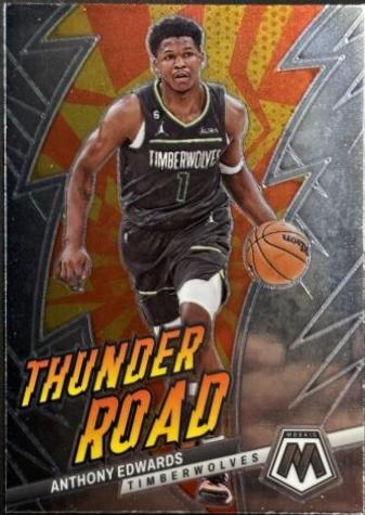 Anthony Edwards #5 Basketball Cards 2023 Panini Mosaic Thunder Road
