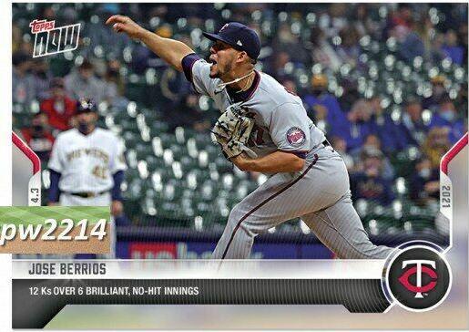 Jose Berrios #20 2021 Topps Now Baseball