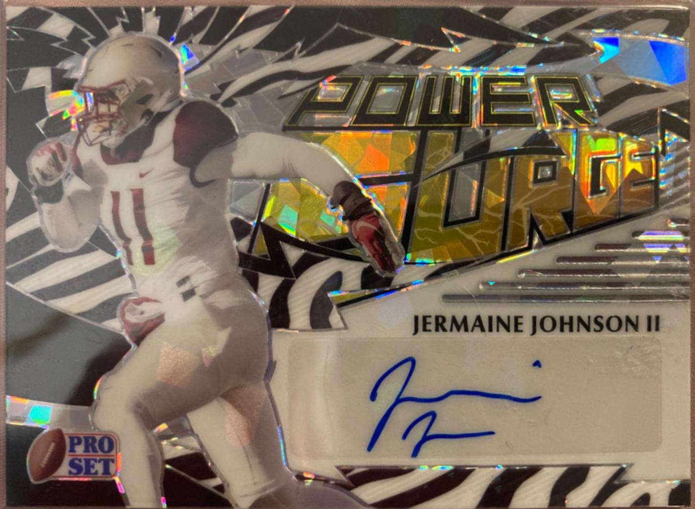 Jermaine Johnson Ii #PS-JJ1 2022 Pro Set Metal Power Surge Autographs Prismatic Silver Football