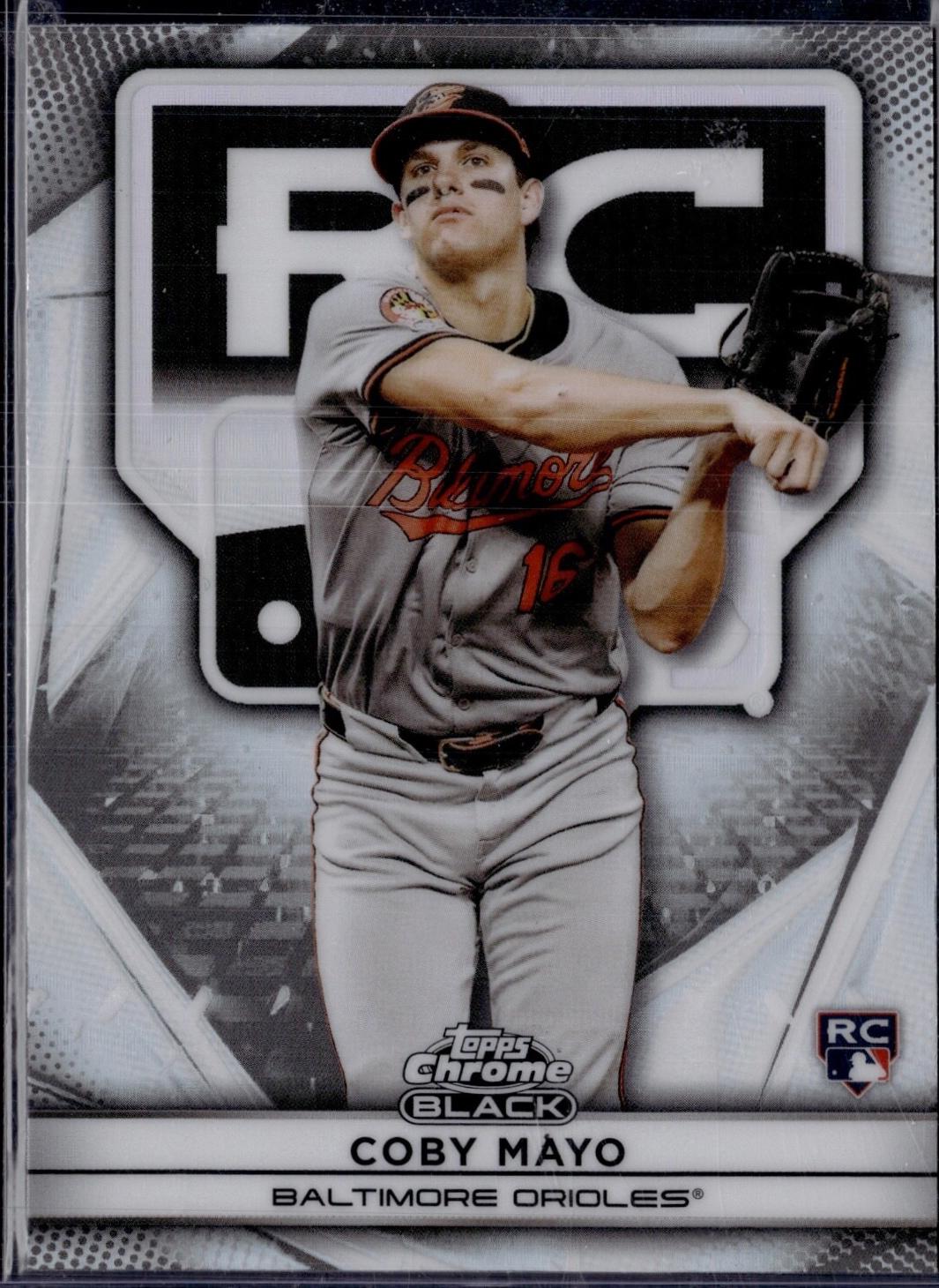 Coby Mayo #24 Baseball Cards 2025 Topps Chrome Black Rookie Design Variation