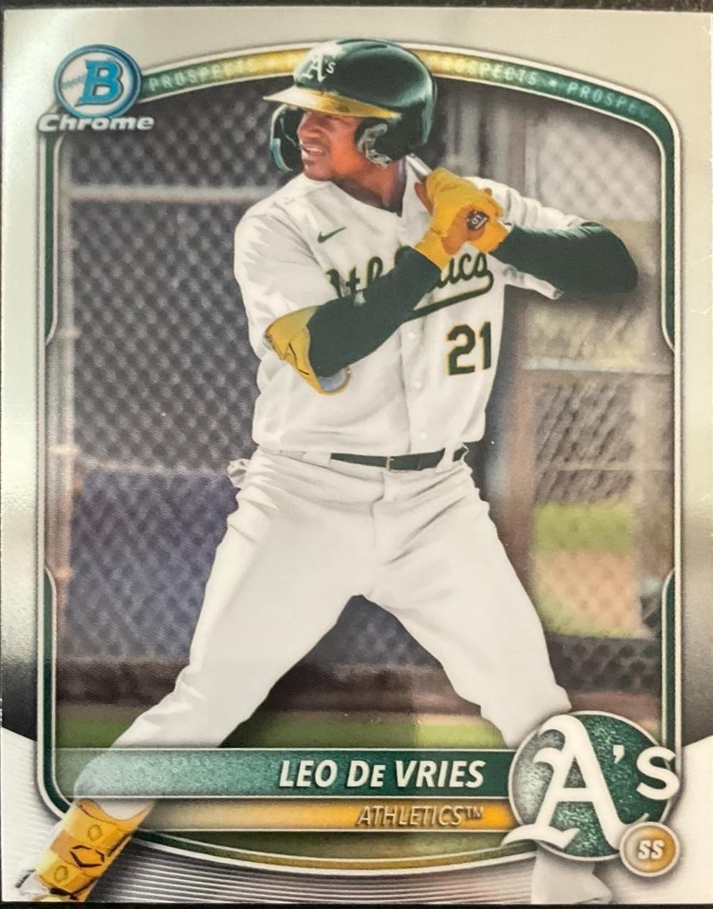 2025 Leo De Vries [Fuchsia Reptilian Refractor] #BDC-87
