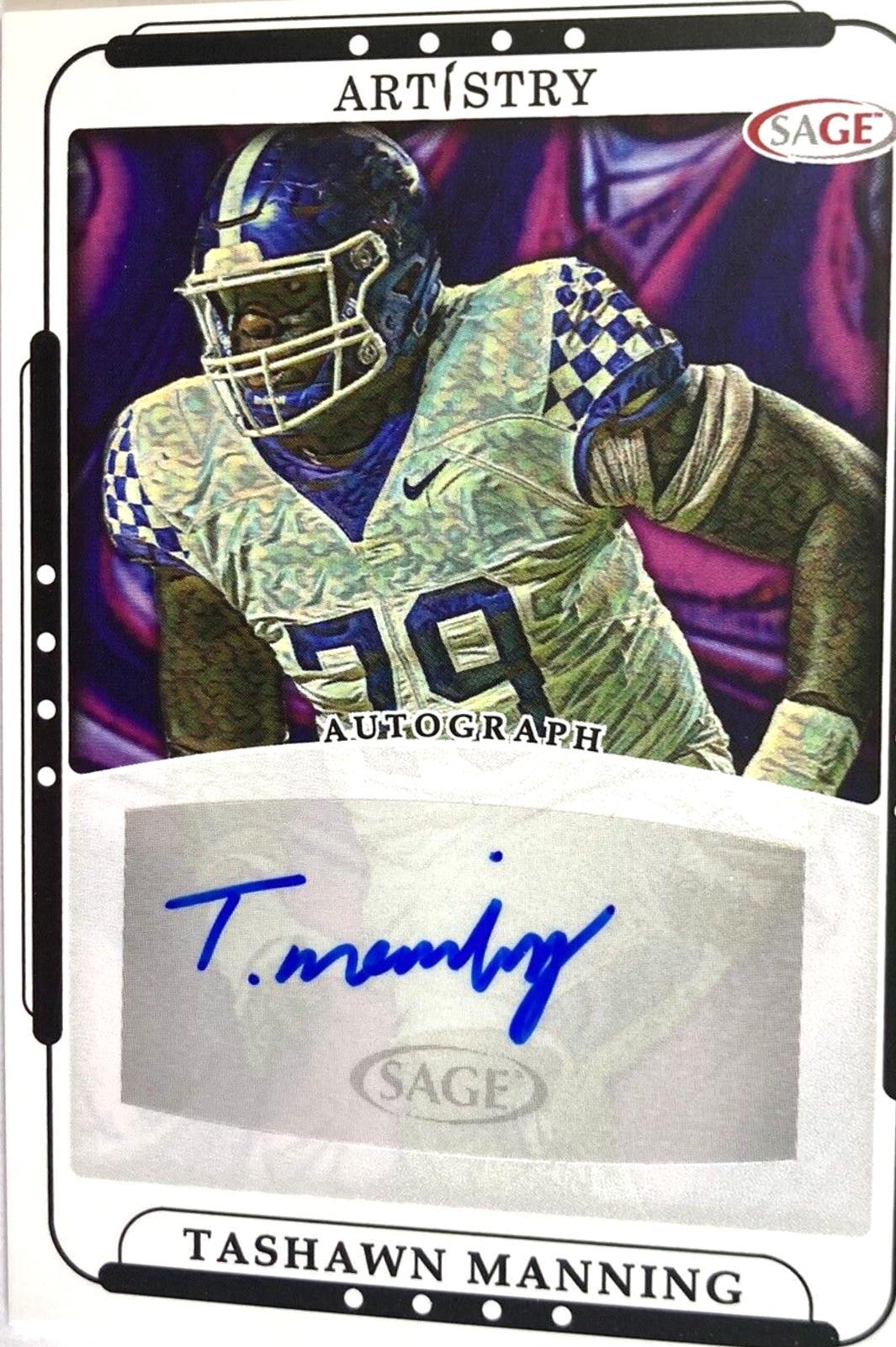 Tashawn Manning #ART-TM2 2023 Sage Artistry Autographs Football