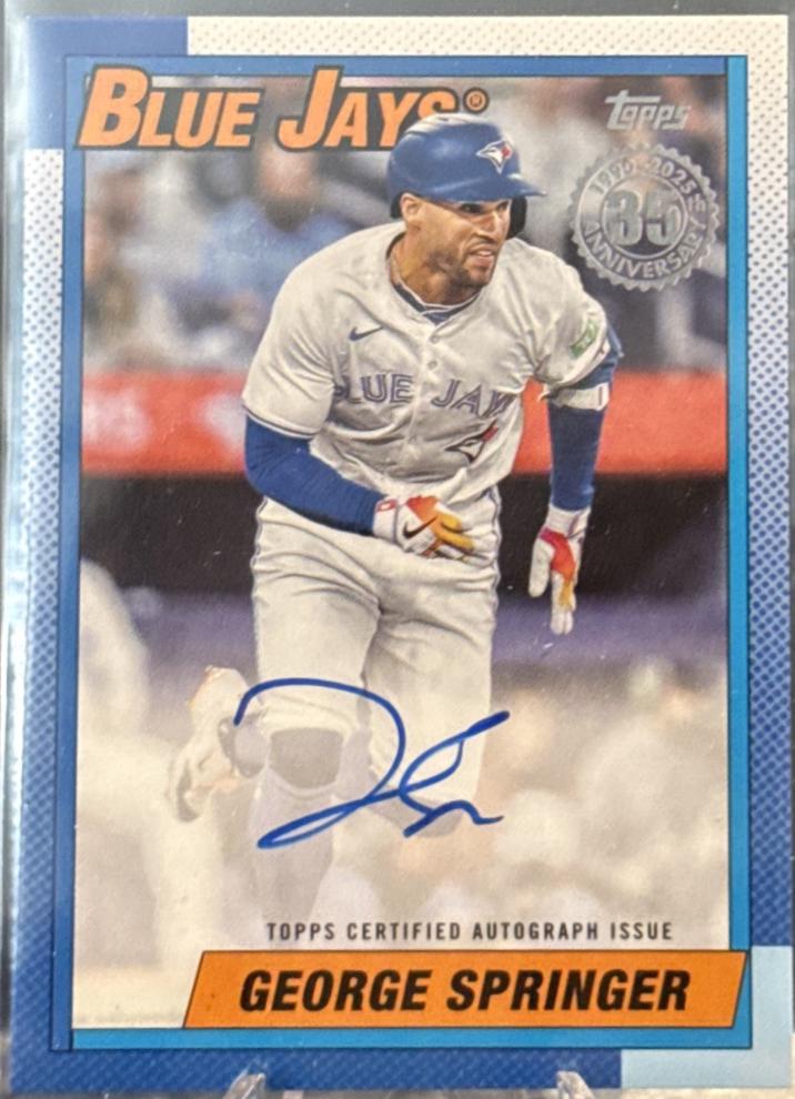 George Springer #90A-GS Baseball Cards 2025 Topps 1990 Autograph