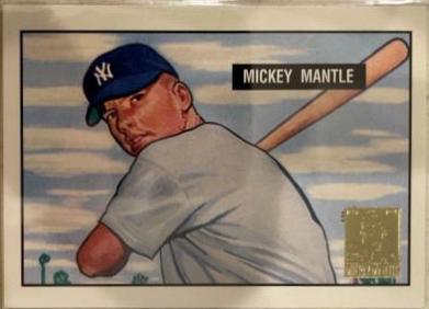 1951 Bowman Reprint #1 Baseball Cards 1996 Topps Mantle Reprint