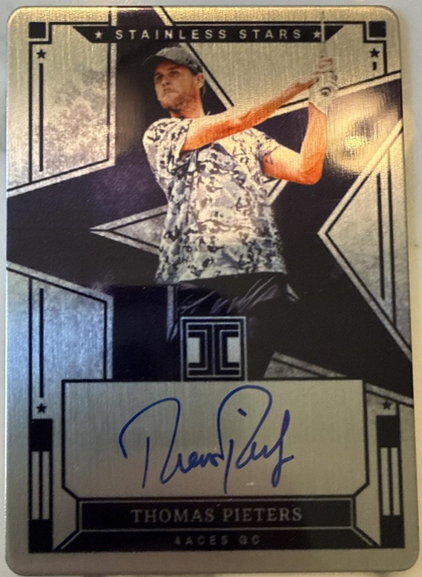 Thomas Pieters #14 2025 Panini Impeccable LIV Stainless Stars Autograph Golf