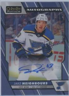 Jake Neighbours #BA-JN Hockey Cards 2023 O-Pee-Chee Platinum Blue Rainbow Autographs