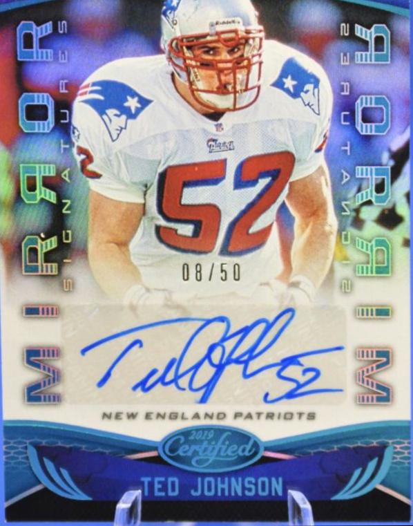 Ted Johnson #MI-TJ 2019 Panini Certified Football Mirror Signatures
