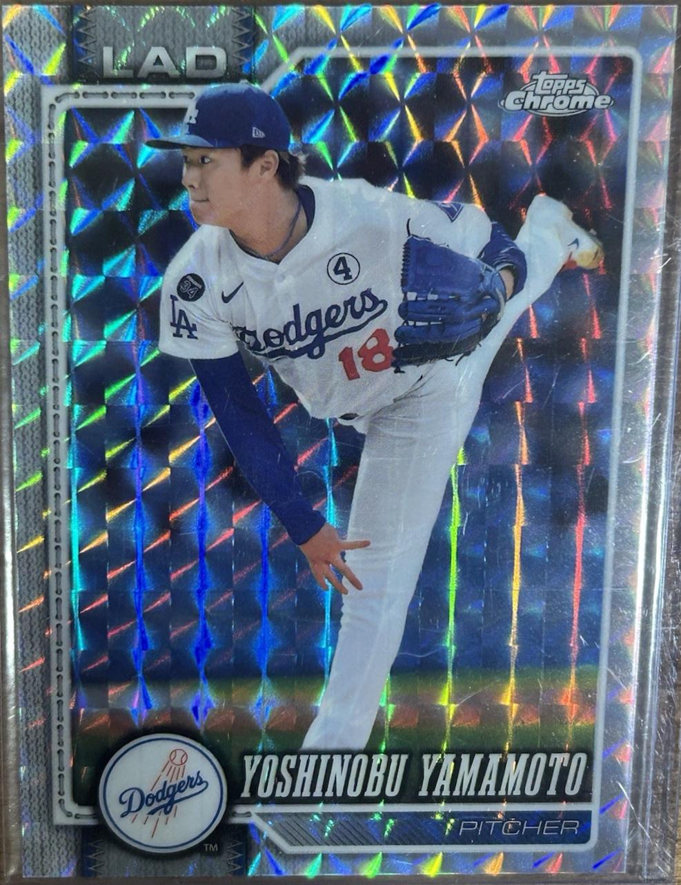 2026 Topps Chrome Yoshinobu Yamamoto [Geometric Refractor] #75 card