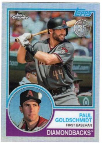Paul Goldschmidt #83T-19 Baseball Cards 2018 Topps Chrome 1983