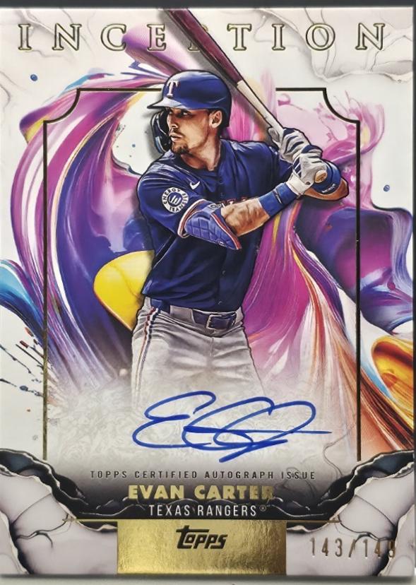 Evan Carter #RESA-EC 2025 Topps Inception Rookies And Emerging Stars Autograph Baseball