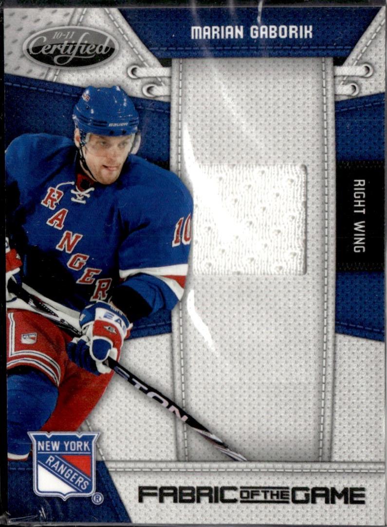 Marian Gaborik #MG 2010-11 Panini Certified Hockey Fabric of the Game