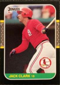 Jack Clark #111 Baseball Cards 1987 Donruss
