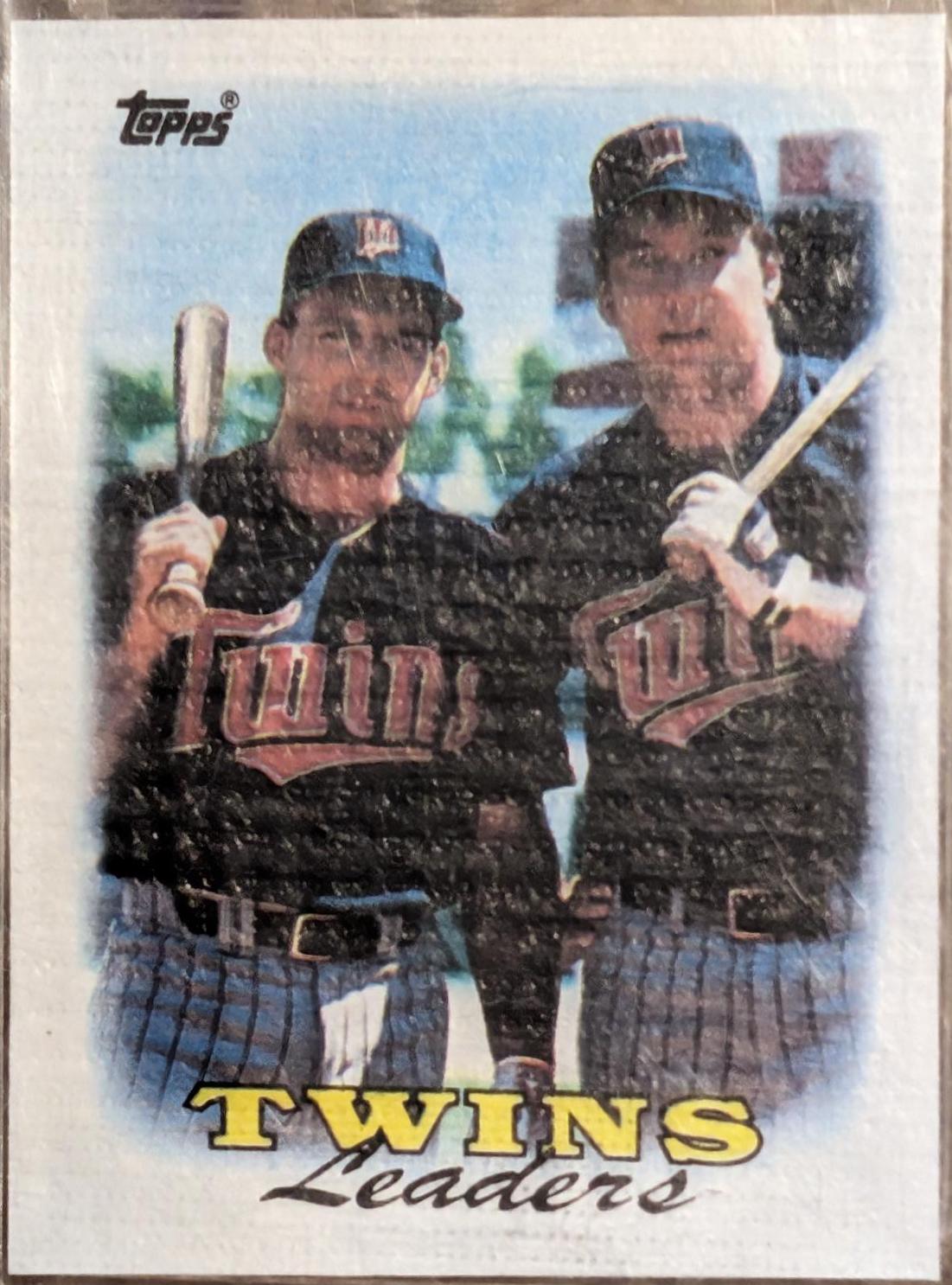 Twins Leaders Gary Gaetti Kent Hrbek #N/A Baseball Cards 1988 Topps Cloth Experimental