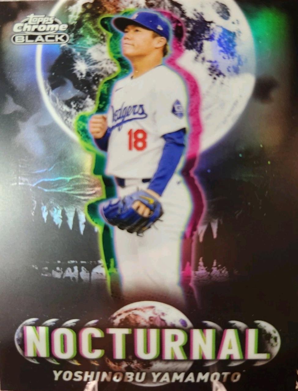 Yoshinobu Yamamoto #NOC-8 Baseball Cards 2025 Topps Chrome Black Nocturnal