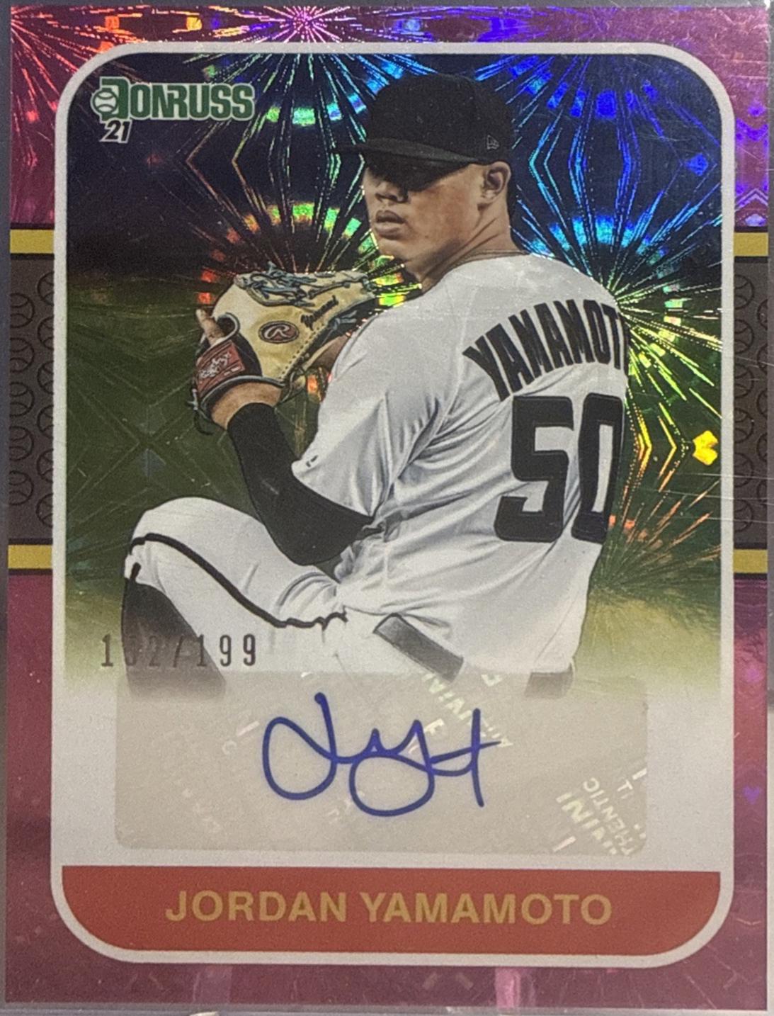 Jordan Yamamoto #87S-JY 2021 Panini Donruss Retro 1987 Signatures Baseball