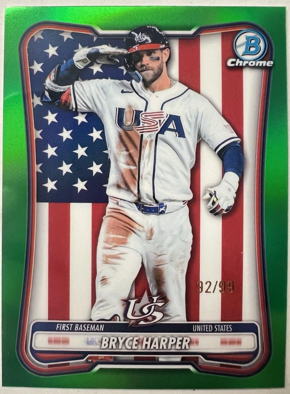 Bryce Harper #WBC-10 2026 Bowman Chrome Wbc Flag Baseball