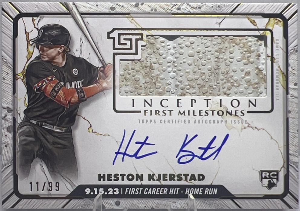 Heston Kjerstad #FMAR-HK 2024 Topps Inception MLB First Milestones Autograph Relic