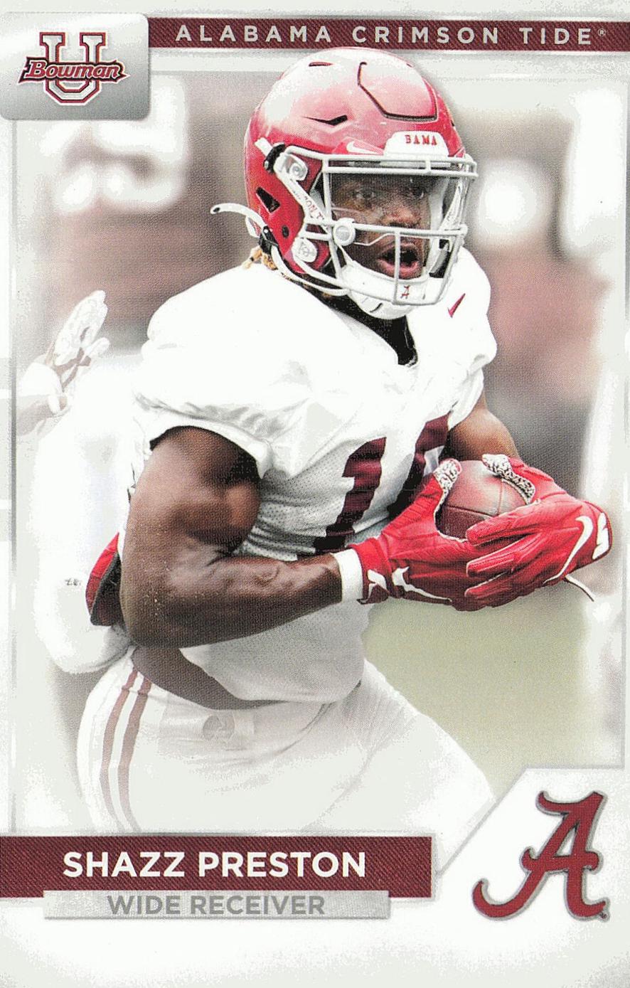 Shazz Preston #6 Football Cards 2023 Bowman University Alabama Crimson Tide