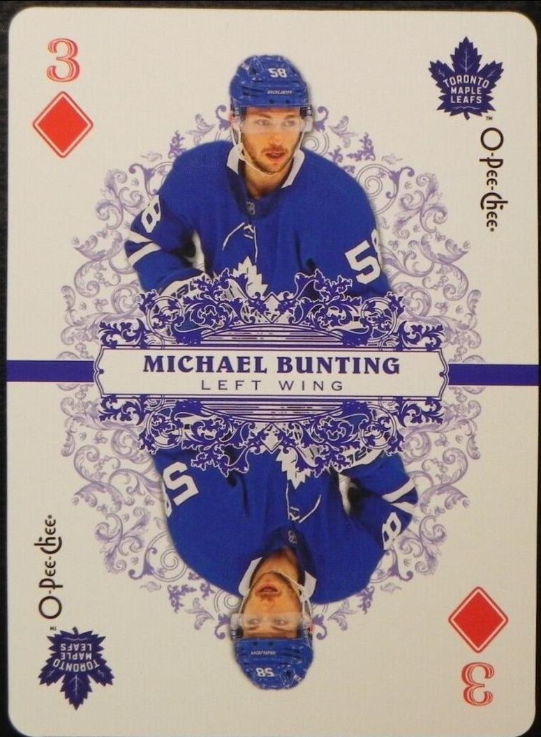 Michael Bunting #3 Hockey Cards 2022 O Pee Chee Playing Cards