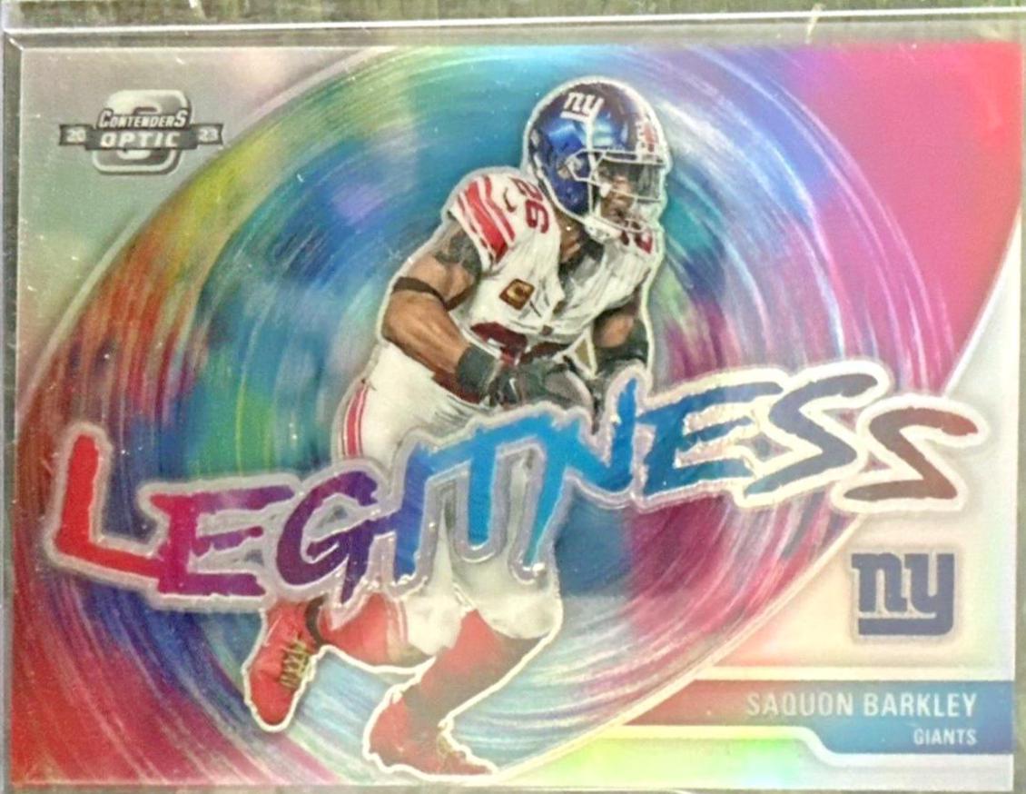 Saquon Barkley #LEG-SBY Football Cards 2023 Panini Contenders Optic Legitness
