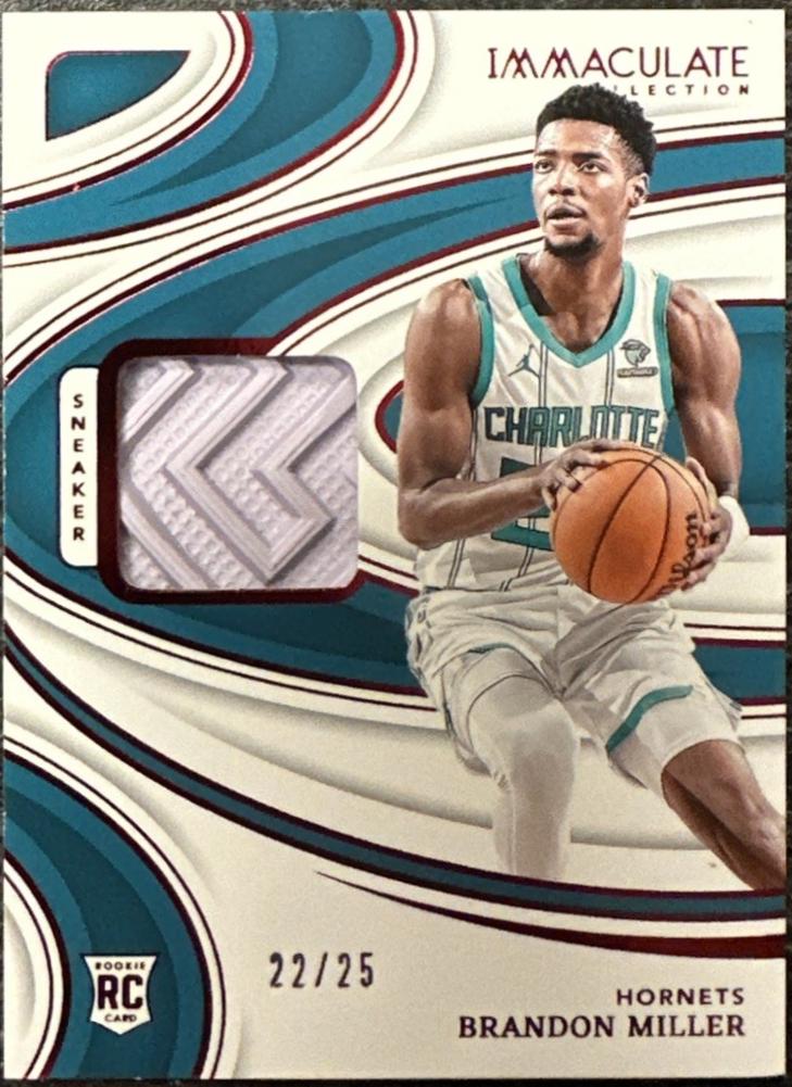 Brandon Miller #2 Basketball Cards 2023 Panini Immaculate Sneaker Swatch