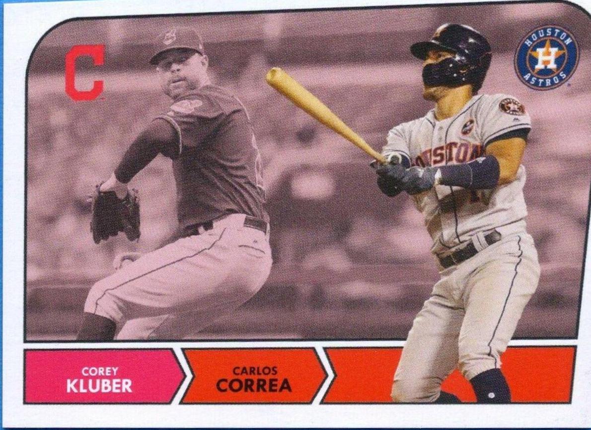 Carlos Correa, Corey Kluber #16 Baseball Cards 2018 Topps Throwback Thursday