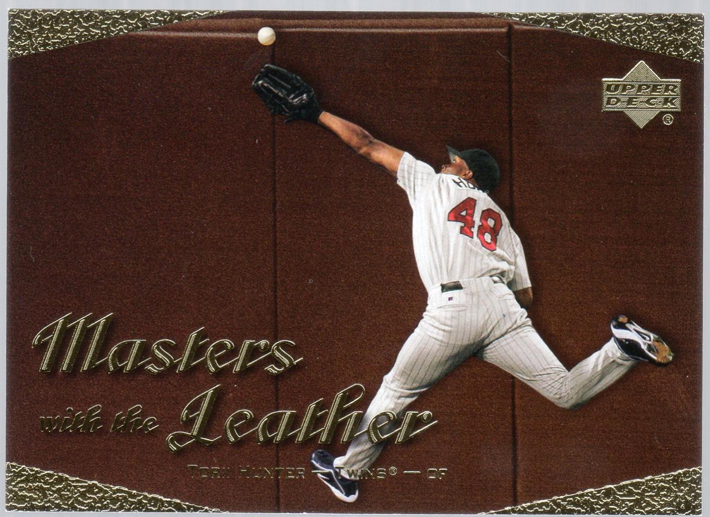 Torii Hunter #L5 2003 Upper Deck Baseball Masters with the Leather