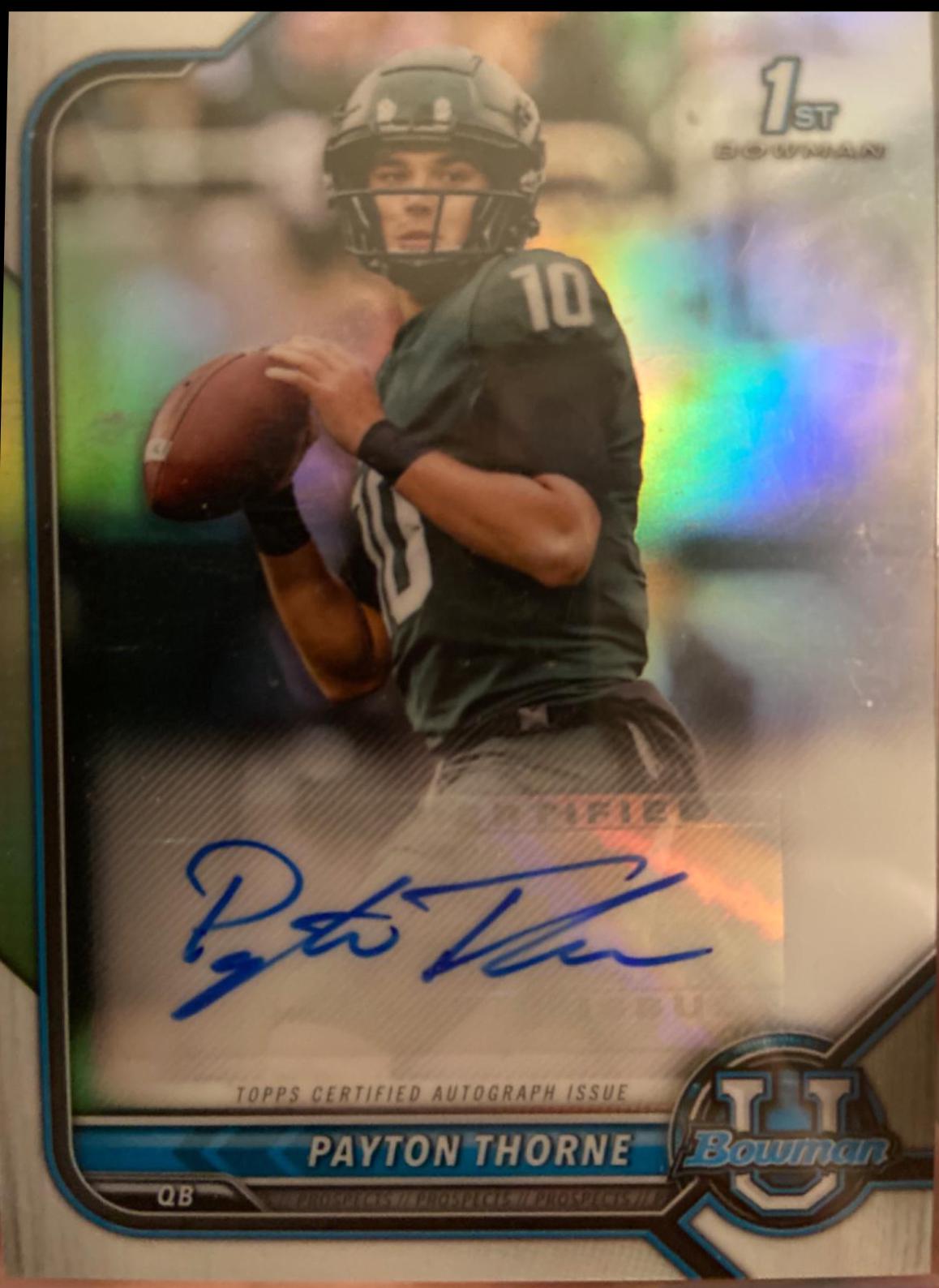 Payton Thorne #BCPA-PT Football Cards 2021 Bowman University Chrome Autographs