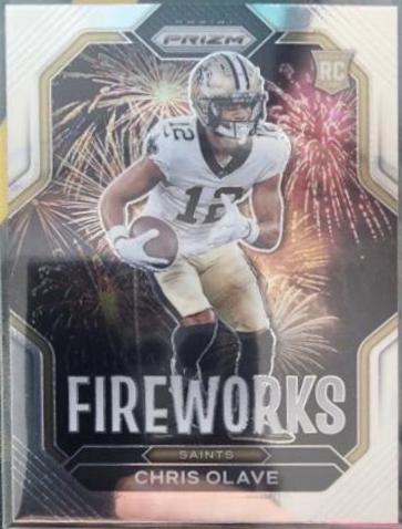 Chris Olave #F-14 Football Cards 2022 Panini Prizm Fireworks