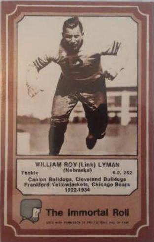 Roy Link Lyman #52 Football Cards 1975 Fleer Hall of Fame