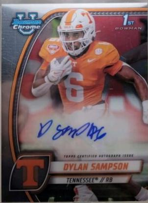 Dylan Sampson #PA-DSA 2024 Bowman Chrome University Prospect Autograph Football