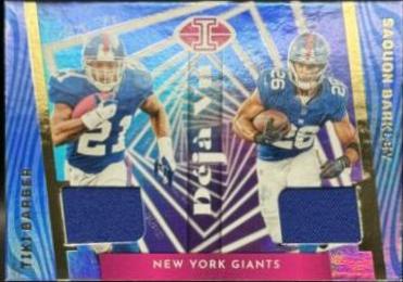 Saquon Barkley / Tiki Barber #DV-BB Football Cards 2023 Panini Illusions Deja Vu