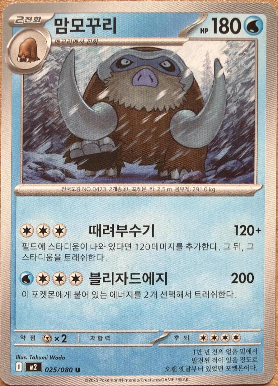 Mamoswine #25 Pokémon Card from Pokemon Korean Inferno X Set 