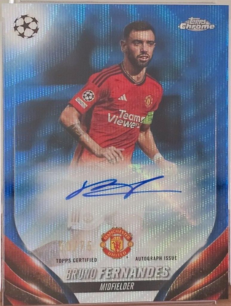 Bruno Fernandes #CA-BF Soccer Cards 2024 Topps Chrome UEFA Autograph