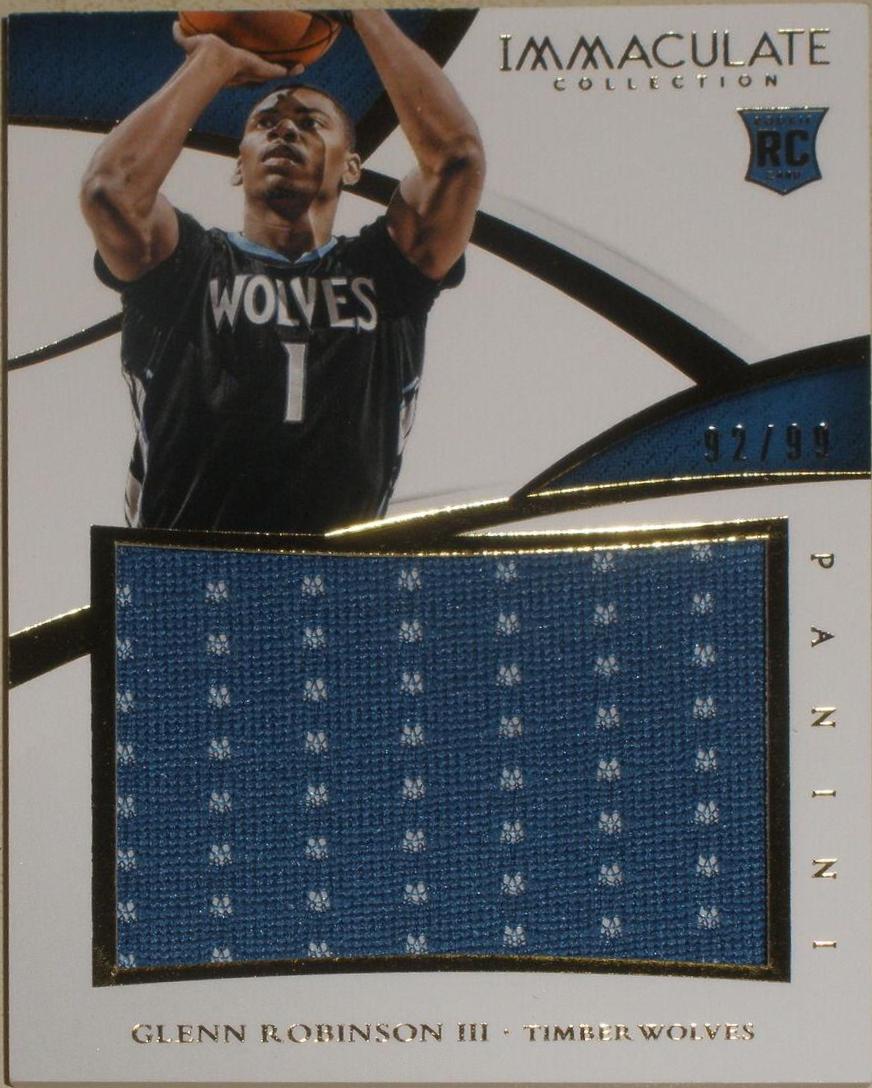 Glenn Robinson III #RJ-GR3 Basketball Cards 2014 Panini Immaculate Collection Rookie Jerseys
