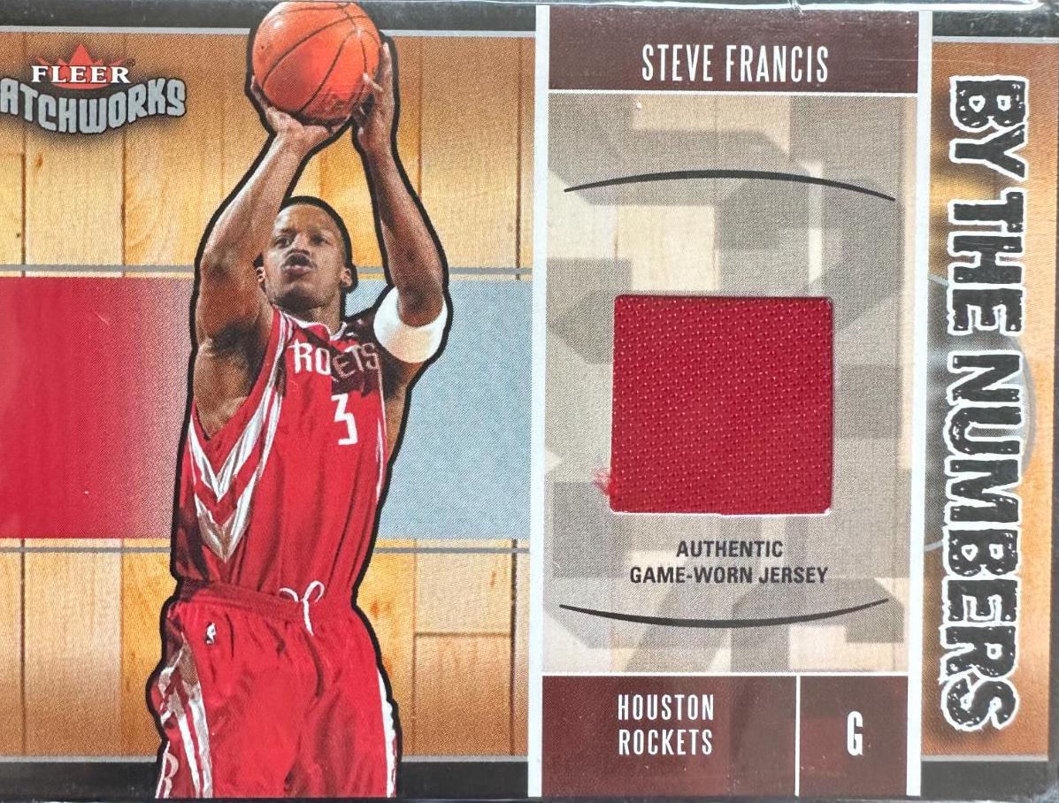 Steve Francis #BTN/SF Basketball Cards 2003 Fleer Patchworks By the Numbers Jersey