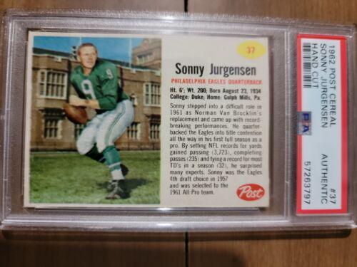 Sonny Jurgensen #37 Football Cards 1962 Post Cereal